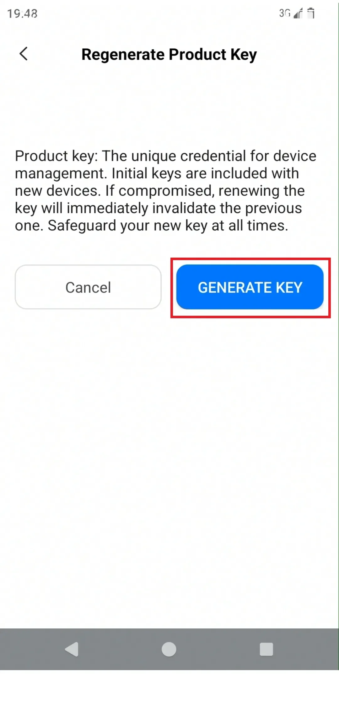 Regenerate Product Key
