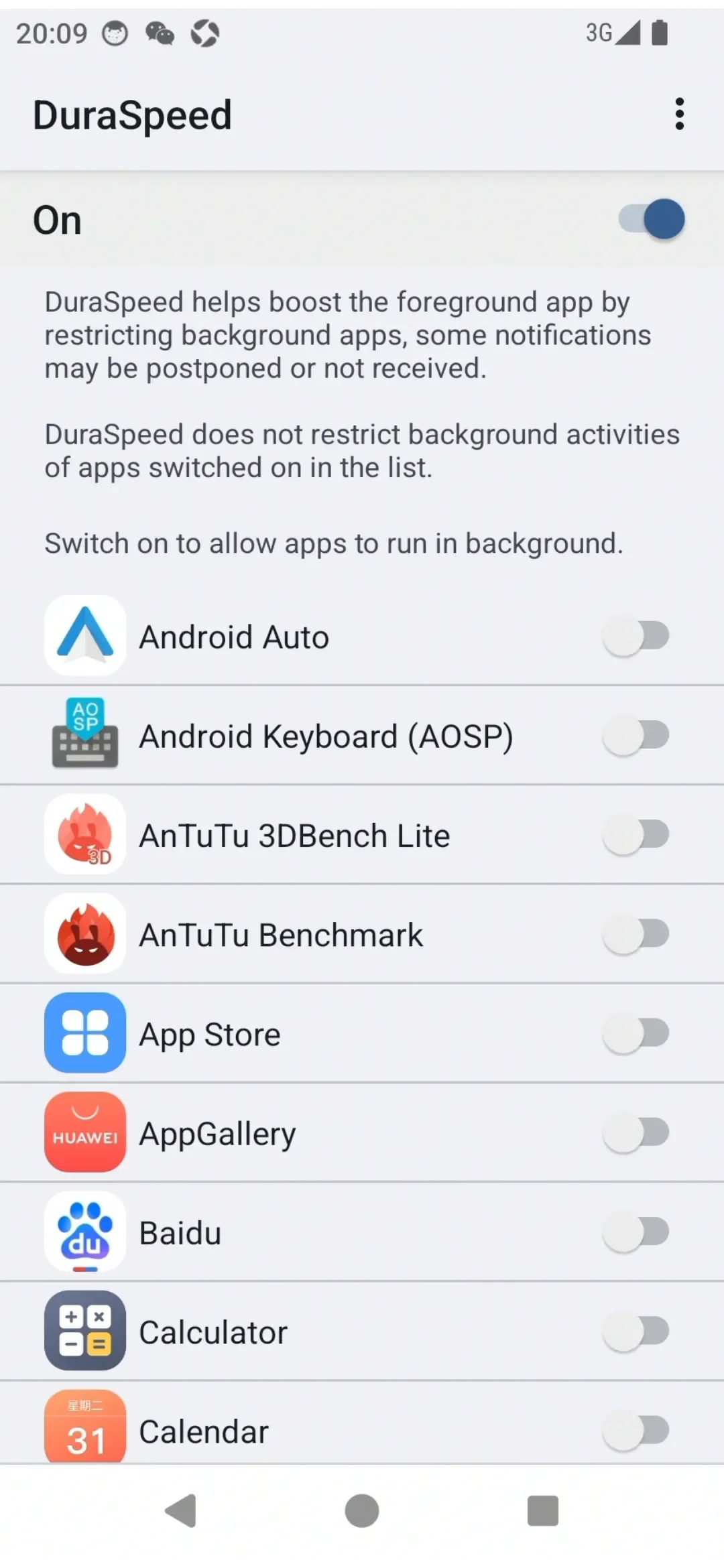 App Optimization Settings