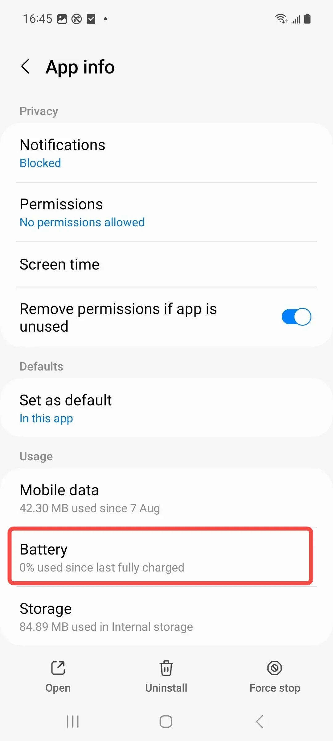 Samsung Battery Settings