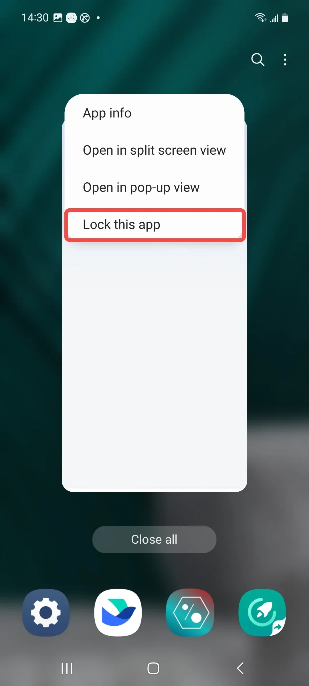Samsung Recent Apps Lock