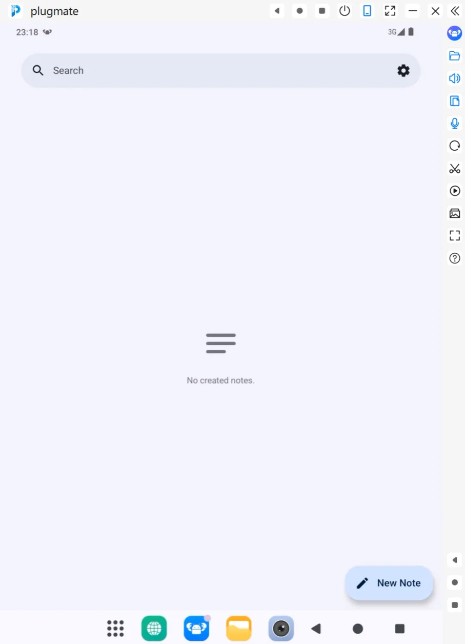Opened app interface