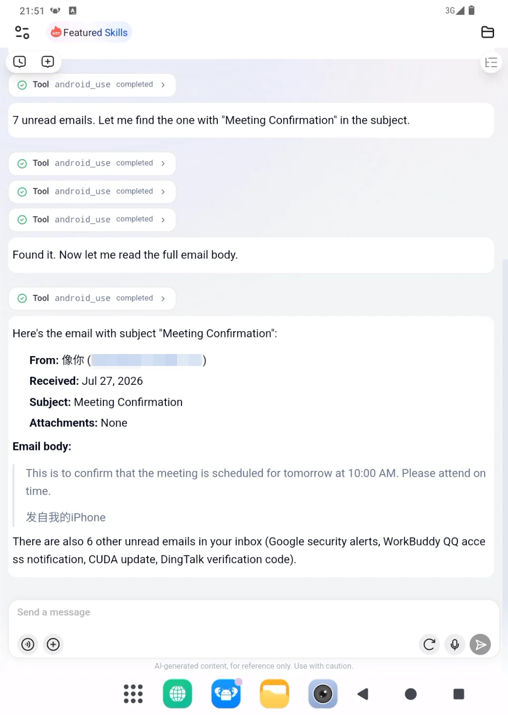 Find the meeting confirmation email