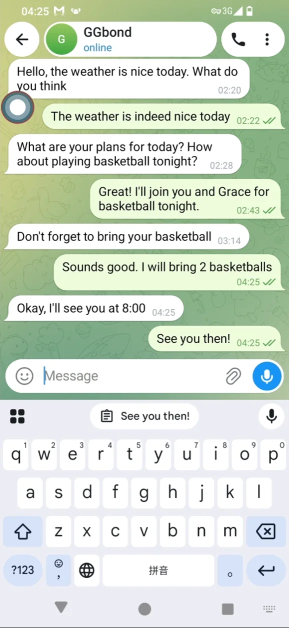 Automatically generated and sent reply