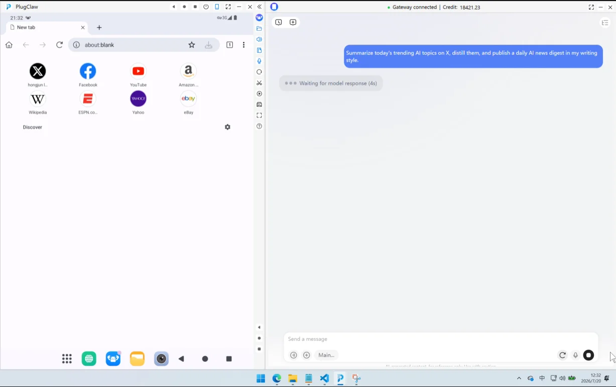 Send trend search and publish request