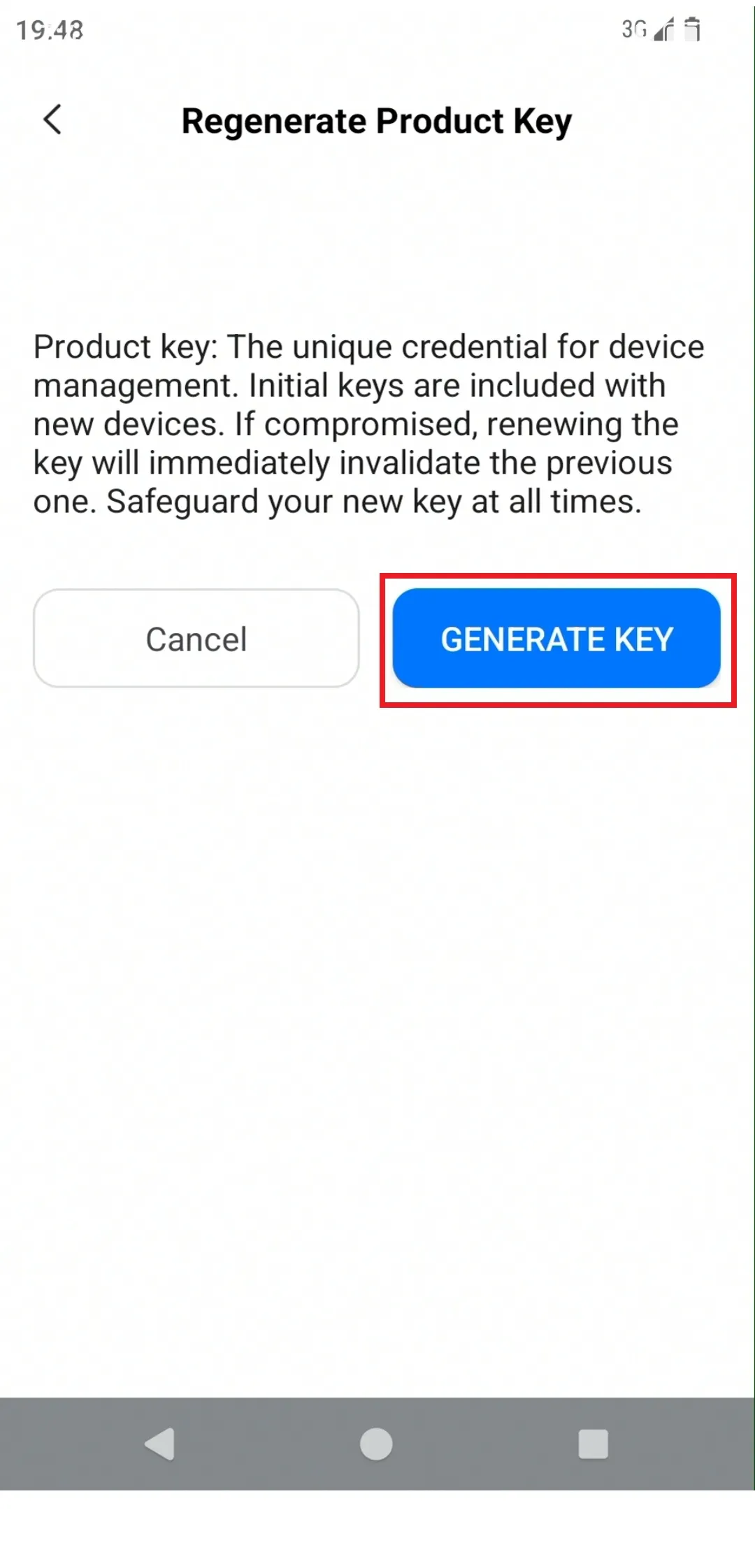 Regenerate Product Key