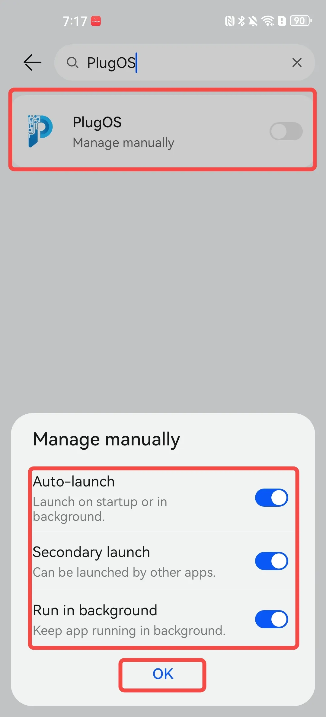 Huawei Settings Screenshot