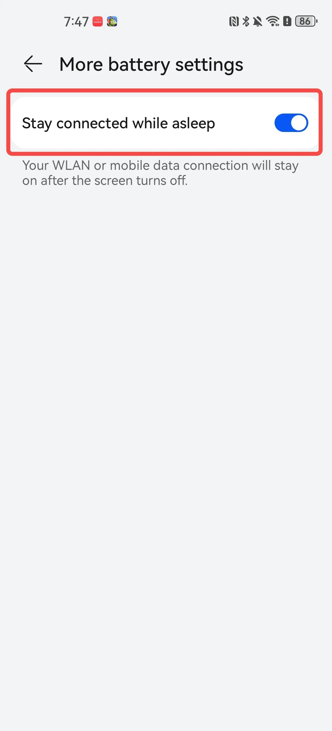 Huawei Network Settings